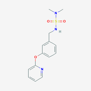 molecular formula C14H17N3O3S B2600935 Dimethyl({[3-(pyridin-2-yloxy)phenyl]methyl}sulfamoyl)amine CAS No. 1448070-13-0