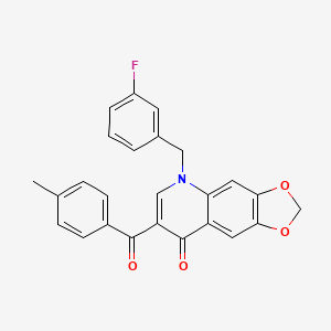 5-[(3-fluorophenyl)methyl]-7-(4-methylbenzoyl)-2H,5H,8H-[1,3]dioxolo[4,5-g]quinolin-8-one