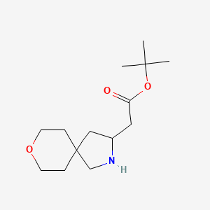 molecular formula C14H25NO3 B2600937 Tert-butyl 2-(8-oxa-2-azaspiro[4.5]decan-3-yl)acetate CAS No. 2287273-65-6