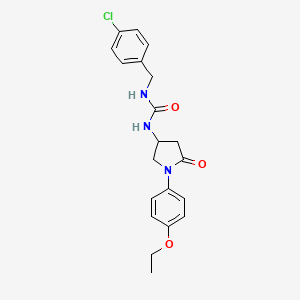 molecular formula C20H22ClN3O3 B2600943 1-[(4-chlorophenyl)methyl]-3-[1-(4-ethoxyphenyl)-5-oxopyrrolidin-3-yl]urea CAS No. 894014-19-8