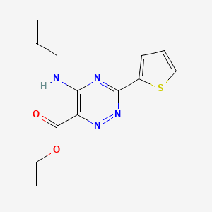 molecular formula C13H14N4O2S B2600948 Ethyl 5-(allylamino)-3-(2-thienyl)-1,2,4-triazine-6-carboxylate CAS No. 339014-23-2