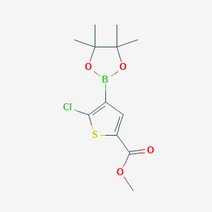 molecular formula C12H16BClO4S B2600963 Methyl 5-chloro-4-(4,4,5,5-tetramethyl-1,3,2-dioxaborolan-2-yl)thiophene-2-carboxylate CAS No. 1227664-24-5