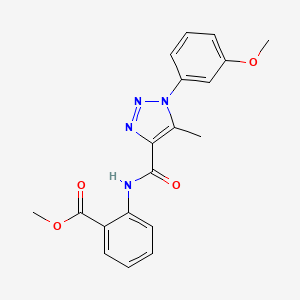 molecular formula C19H18N4O4 B2600974 methyl 2-[1-(3-methoxyphenyl)-5-methyl-1H-1,2,3-triazole-4-amido]benzoate CAS No. 924840-42-6