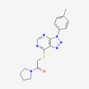 1-(pyrrolidin-1-yl)-2-((3-(p-tolyl)-3H-[1,2,3]triazolo[4,5-d]pyrimidin-7-yl)thio)ethanone