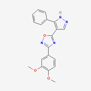 3-(3,4-dimethoxyphenyl)-5-(3-phenyl-1H-pyrazol-4-yl)-1,2,4-oxadiazole
