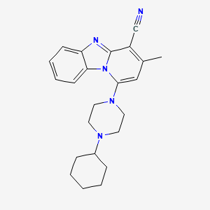 1-(4-Cyclohexylpiperazin-1-yl)-3-methylpyrido[1,2-a]benzimidazole-4-carbonitrile