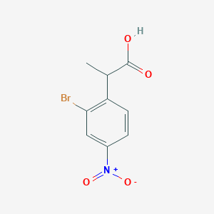 molecular formula C9H8BrNO4 B2600988 2-(2-Bromo-4-nitrophenyl)propanoic acid CAS No. 1565748-29-9