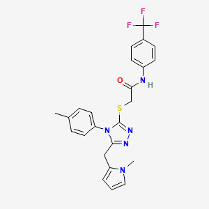 molecular formula C24H22F3N5OS B2600991 2-((5-((1-methyl-1H-pyrrol-2-yl)methyl)-4-(p-tolyl)-4H-1,2,4-triazol-3-yl)thio)-N-(4-(trifluoromethyl)phenyl)acetamide CAS No. 847391-39-3