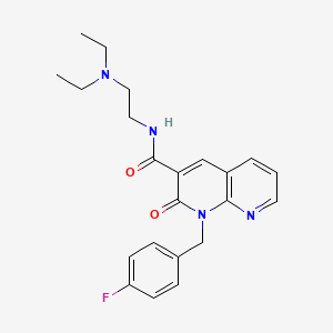 molecular formula C22H25FN4O2 B2600998 N-[2-(diethylamino)ethyl]-1-[(4-fluorophenyl)methyl]-2-oxo-1,2-dihydro-1,8-naphthyridine-3-carboxamide CAS No. 946352-61-0