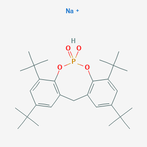 molecular formula C29H43NaO4P+ B026010 12H-Dibenzo[d,g][1,3,2]dioxaphosphocin, 2,4,8,10-tetrakis(1,1-dimethylethyl)-6-hydroxy-, 6-oxide, sodium salt CAS No. 85209-91-2