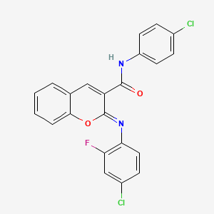(2Z)-2-[(4-chloro-2-fluorophenyl)imino]-N-(4-chlorophenyl)-2H-chromene-3-carboxamide