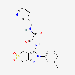 molecular formula C20H19N5O4S B2601003 N-[2-(3-methylphenyl)-5,5-dioxo-2H,4H,6H-5lambda6-thieno[3,4-c]pyrazol-3-yl]-N'-[(pyridin-3-yl)methyl]ethanediamide CAS No. 899994-82-2