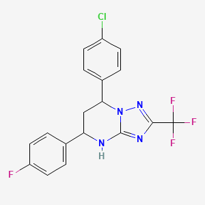 7-(4-chlorophenyl)-5-(4-fluorophenyl)-2-(trifluoromethyl)-4H,5H,6H,7H-[1,2,4]triazolo[1,5-a]pyrimidine