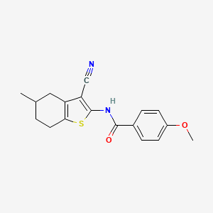 N-(3-cyano-5-methyl-4,5,6,7-tetrahydro-1-benzothiophen-2-yl)-4-methoxybenzamide