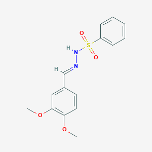 molecular formula C15H16N2O4S B2601010 N'-[(E)-(3,4-dimethoxyphenyl)methylidene]benzenesulfonohydrazide CAS No. 120167-56-8