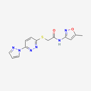 2-((6-(1H-pyrazol-1-yl)pyridazin-3-yl)thio)-N-(5-methylisoxazol-3-yl)acetamide
