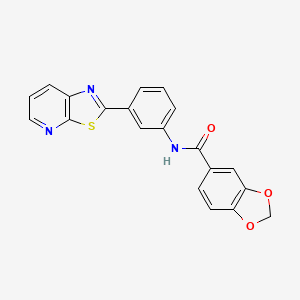N-(3-(thiazolo[5,4-b]pyridin-2-yl)phenyl)benzo[d][1,3]dioxole-5-carboxamide