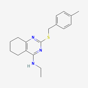 molecular formula C18H23N3S B2601017 N-ethyl-2-[(4-methylbenzyl)sulfanyl]-5,6,7,8-tetrahydro-4-quinazolinamine CAS No. 343373-56-8