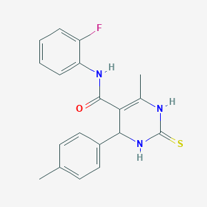 N-(2-fluorophenyl)-6-methyl-2-thioxo-4-(p-tolyl)-1,2,3,4-tetrahydropyrimidine-5-carboxamide