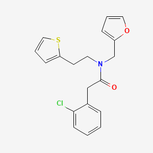 2-(2-chlorophenyl)-N-(furan-2-ylmethyl)-N-(2-(thiophen-2-yl)ethyl)acetamide