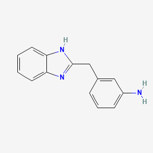 molecular formula C14H13N3 B2601021 3-[(1H-1,3-benzodiazol-2-yl)methyl]aniline CAS No. 1368731-77-4