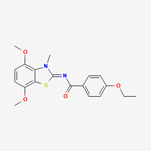 molecular formula C19H20N2O4S B2601026 N-[(2Z)-4,7-dimethoxy-3-methyl-2,3-dihydro-1,3-benzothiazol-2-ylidene]-4-ethoxybenzamide CAS No. 868370-54-1