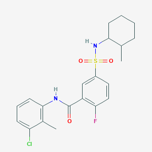 molecular formula C21H24ClFN2O3S B2601027 N-(3-chloro-2-methylphenyl)-2-fluoro-5-[(2-methylcyclohexyl)sulfamoyl]benzamide CAS No. 451511-79-8