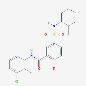 N-(3-chloro-2-methylphenyl)-2-fluoro-5-[(2-methylcyclohexyl)sulfamoyl]benzamide