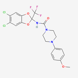 N-(5,6-dichloro-2-(trifluoromethyl)benzo[d][1,3]dioxol-2-yl)-4-(4-methoxyphenyl)piperazine-1-carboxamide