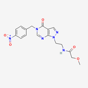 2-methoxy-N-(2-(5-(4-nitrobenzyl)-4-oxo-4,5-dihydro-1H-pyrazolo[3,4-d]pyrimidin-1-yl)ethyl)acetamide