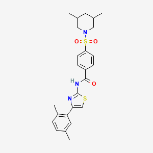 N-(4-(2,5-dimethylphenyl)thiazol-2-yl)-4-((3,5-dimethylpiperidin-1-yl)sulfonyl)benzamide