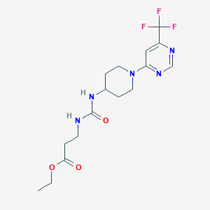 Ethyl 3-(3-(1-(6-(trifluoromethyl)pyrimidin-4-yl)piperidin-4-yl)ureido)propanoate