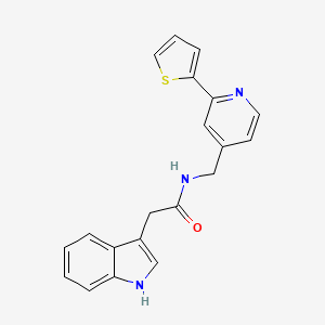 2-(1H-indol-3-yl)-N-((2-(thiophen-2-yl)pyridin-4-yl)methyl)acetamide