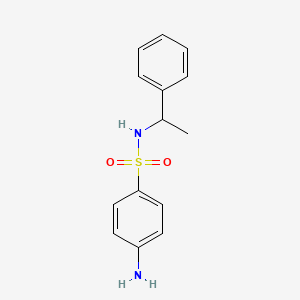 molecular formula C14H16N2O2S B2601058 4-amino-N-(1-phenylethyl)benzenesulfonamide CAS No. 79867-70-2