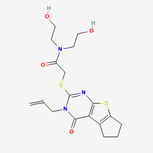 2-((3-allyl-4-oxo-4,5,6,7-tetrahydro-3H-cyclopenta[4,5]thieno[2,3-d]pyrimidin-2-yl)thio)-N,N-bis(2-hydroxyethyl)acetamide