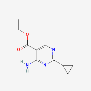 molecular formula C10H13N3O2 B2601085 Ethyl 4-amino-2-cyclopropylpyrimidine-5-carboxylate CAS No. 1240606-59-0