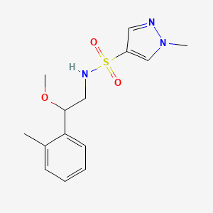 molecular formula C14H19N3O3S B2601091 N-(2-methoxy-2-(o-tolyl)ethyl)-1-methyl-1H-pyrazole-4-sulfonamide CAS No. 1797087-99-0