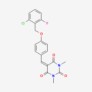 5-({4-[(2-Chloro-6-fluorophenyl)methoxy]phenyl}methylidene)-1,3-dimethyl-1,3-diazinane-2,4,6-trione