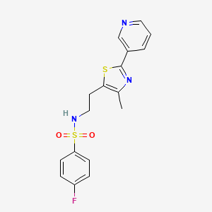 4-fluoro-N-[2-(4-methyl-2-pyridin-3-yl-1,3-thiazol-5-yl)ethyl]benzenesulfonamide