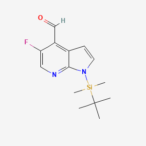 molecular formula C14H19FN2OSi B2601096 1-(tert-Butyldimethylsilyl)-5-fluoropyrrolo[2,3-b]pyridine-4-carbaldehyde CAS No. 2222512-02-7