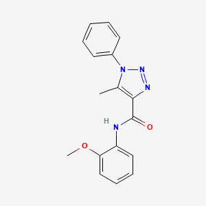 molecular formula C17H16N4O2 B2601112 N-(2-methoxyphenyl)-5-methyl-1-phenyltriazole-4-carboxamide CAS No. 871323-13-6