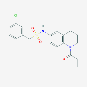 molecular formula C19H21ClN2O3S B2601117 1-(3-chlorophenyl)-N-(1-propanoyl-1,2,3,4-tetrahydroquinolin-6-yl)methanesulfonamide CAS No. 941944-77-0