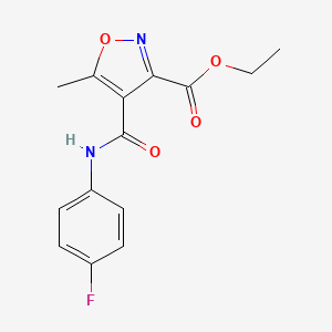 molecular formula C14H13FN2O4 B2601127 Ethyl 4-[(4-fluorophenyl)carbamoyl]-5-methyl-1,2-oxazole-3-carboxylate CAS No. 338761-30-1