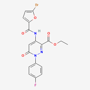 molecular formula C18H13BrFN3O5 B2601135 ethyl 4-(5-bromofuran-2-amido)-1-(4-fluorophenyl)-6-oxo-1,6-dihydropyridazine-3-carboxylate CAS No. 941885-98-9