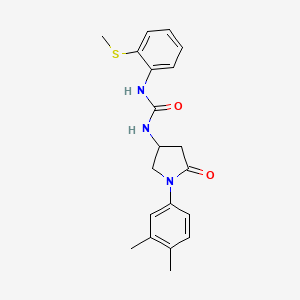 molecular formula C20H23N3O2S B2601141 1-(1-(3,4-Dimethylphenyl)-5-oxopyrrolidin-3-yl)-3-(2-(methylthio)phenyl)urea CAS No. 894006-92-9