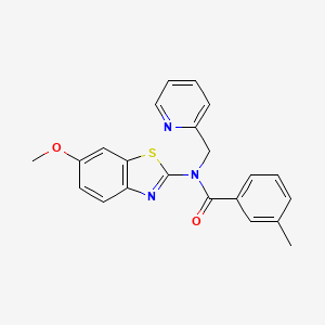 molecular formula C22H19N3O2S B2601153 N-(6-methoxybenzo[d]thiazol-2-yl)-3-methyl-N-(pyridin-2-ylmethyl)benzamide CAS No. 899735-64-9