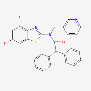 molecular formula C27H19F2N3OS B2601158 N-(4,6-difluoro-1,3-benzothiazol-2-yl)-2,2-diphenyl-N-[(pyridin-3-yl)methyl]acetamide CAS No. 922660-45-5