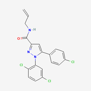 molecular formula C19H14Cl3N3O B2601172 N-allyl-5-(4-chlorophenyl)-1-(2,5-dichlorophenyl)-1H-pyrazole-3-carboxamide CAS No. 477712-09-7