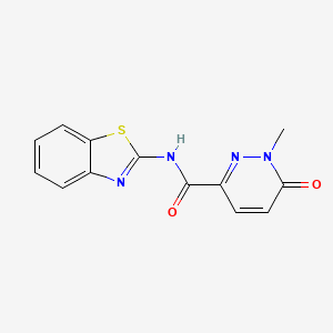 molecular formula C13H10N4O2S B2601188 N-(benzo[d]thiazol-2-yl)-1-methyl-6-oxo-1,6-dihydropyridazine-3-carboxamide CAS No. 775316-95-5