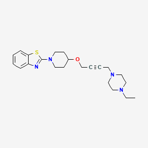 molecular formula C22H30N4OS B2601193 2-(4-{[4-(4-Ethylpiperazin-1-yl)but-2-yn-1-yl]oxy}piperidin-1-yl)-1,3-benzothiazole CAS No. 2415620-52-7